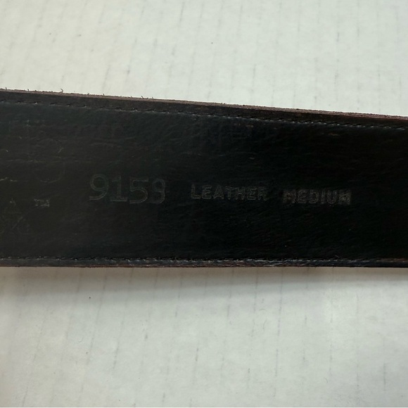 Vintage Moods by Kronos Brown Leather Belt with Brass Buckle Size Medium - Picture 5 of 9